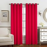 Olivia Gray Gilbert Solid Single Grommet Curtain Panel Pair - Red
