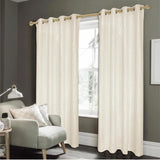 Elegant Iceland Metallic Grommet Blackout Curtain 54" x 84" Beige Rt Designers Collection