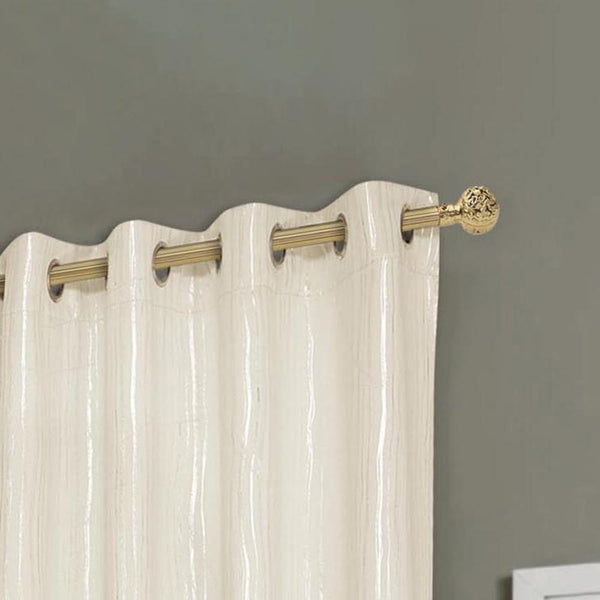 Elegant Iceland Metallic Grommet Blackout Curtain 54" x 84" Beige Rt Designers C