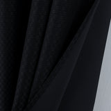 Olivia Gray 100% Polyester 250 GSM Basket Weave Ian Luxury Jacquard Blackout Grommet Curtain Panel Black