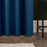 Olivia Gray 100% Polyester 250 GSM Basket Weave Ian Luxury Jacquard Blackout Grommet Curtain Panel Blue