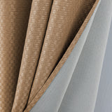 Olivia Gray 100% Polyester 250 GSM Basket Weave Ian Luxury Jacquard Blackout Grommet Curtain Panel Taupe
