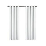 Olivia Gray 100% Polyester 250 GSM Basket Weave Ian Luxury Jacquard Blackout Grommet Curtain Panel White
