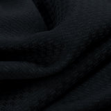 Olivia Gray 100% Polyester 250 GSM Basket Weave Ian Luxury Jacquard Blackout Grommet Curtain Panel Black