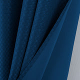 Olivia Gray 100% Polyester 250 GSM Basket Weave Ian Luxury Jacquard Blackout Grommet Curtain Panel Blue