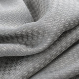 Olivia Gray 100% Polyester 250 GSM Basket Weave Ian Luxury Jacquard Blackout Grommet Curtain Panel Grey