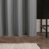 Olivia Gray 100% Polyester 250 GSM Basket Weave Ian Luxury Jacquard Blackout Grommet Curtain Panel Grey