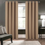 Olivia Gray 100% Polyester 250 GSM Basket Weave Ian Luxury Jacquard Blackout Grommet Curtain Panel Taupe