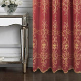 RT Designers Collection Jayla Stylish & Premium Embroidered Curtain Panel 54" x 90" Burgundy