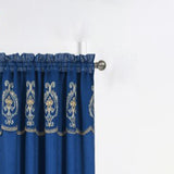 RT Designers Collection Jayla Stylish & Premium Embroidered Curtain Panel 54" x 90" Navy