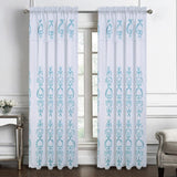 RT Designers Collection Jayla Stylish & Premium Embroidered Curtain Panel 54" x 90" Teal