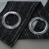 RT Designer Collection Kensington Jacquard Foam Backed Luxurious Decorative Grommet Curtain Panel Black