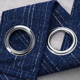 RT Designer Collection Kensington Jacquard Foam Backed Luxurious Decorative Grommet Curtain Panel Navy