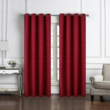 RT Designer Collection Kensington Jacquard Foam Backed Luxurious Decorative Grommet Curtain Panel Red