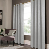 Olivia Gray Lina Matte Embossed Blackout Grommet Single Panel - 52x90", Silver