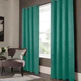 Olivia Gray Lynx Matte Embossed Blackout Grommet Panel - 52x84", Teal