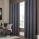 Oliva Gray Lucas Jacquard Blackout Grommet Panel - Charcoal