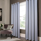 Oliva Gray Lucas Jacquard Blackout Grommet Panel - Silver