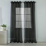 Ramallah Lonnie Grommet Curtain Panel - 54x90", Black
