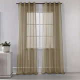 Ramallah Lonnie Grommet Curtain Panel - 54x90", Taupe