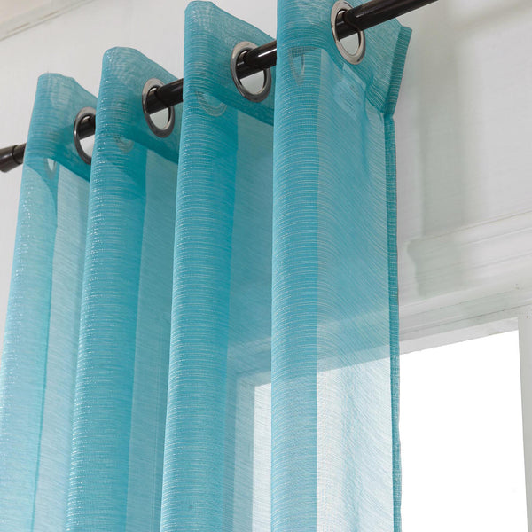 Lonnie 2-Piece Room Darkening Grommet Curtain 38" x 84" Aqua by Rt Designers Col