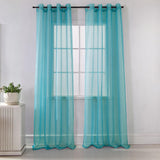 Lonnie 2-Piece Room Darkening Grommet Curtain 38" x 84" Aqua by Rt Designers Collection