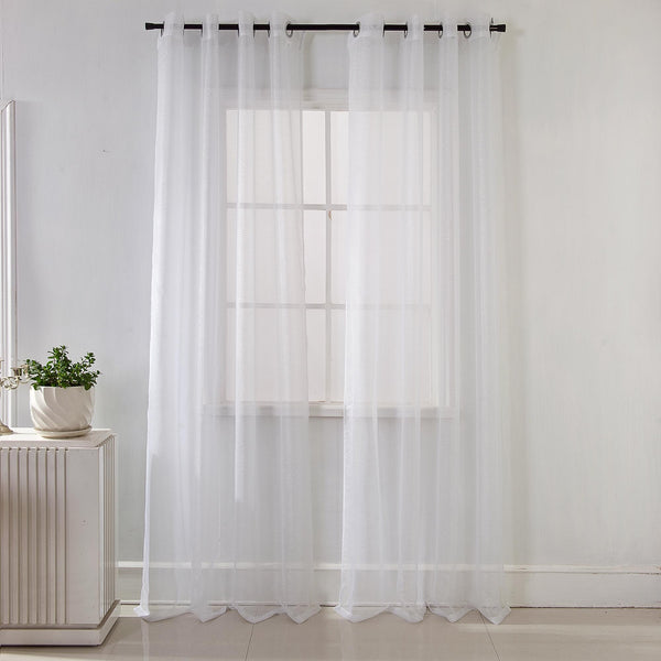 Lonnie 2-Piece Room Darkening Grommet Curtain 38" x 84" White by Rt Designers Co