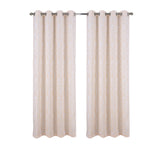 RT Designers Collection 100% Polyester 140 GSM Liana Jacquard Grommet Curtain Panel 54" x 84" Beige