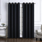 RT Designers Collection 100% Polyester 140 GSM Lava Jacquard Grommet Curtain Panel 54" x 84" Black