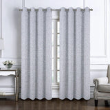 RT Designers Collection 100% Polyester 140 GSM Lava Jacquard Grommet Curtain Panel 54" x 84" Silver