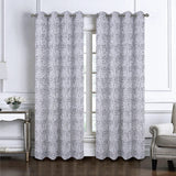 RT Designers Collection 100% Polyester 140 GSM Luca Jacquard Grommet Curtain Panel 54" x 84" Charcoal