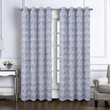 RT Designers Collection 100% Polyester 140 GSM Luca Jacquard Grommet Curtain Panel 54" x 84" Navy