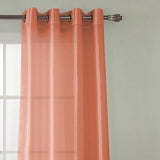 RT Designers Collection Nancy Faux Silk Grommet Curtain Panel 54" x 84" Coral