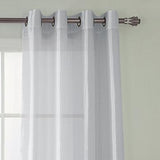 RT Designers Collection Nancy Faux Luxurious Silk Grommet Curtain Panel Silver