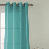 RT Designers Collection Nancy Faux Silk Grommet Curtain Panel 54" x 84" Teal