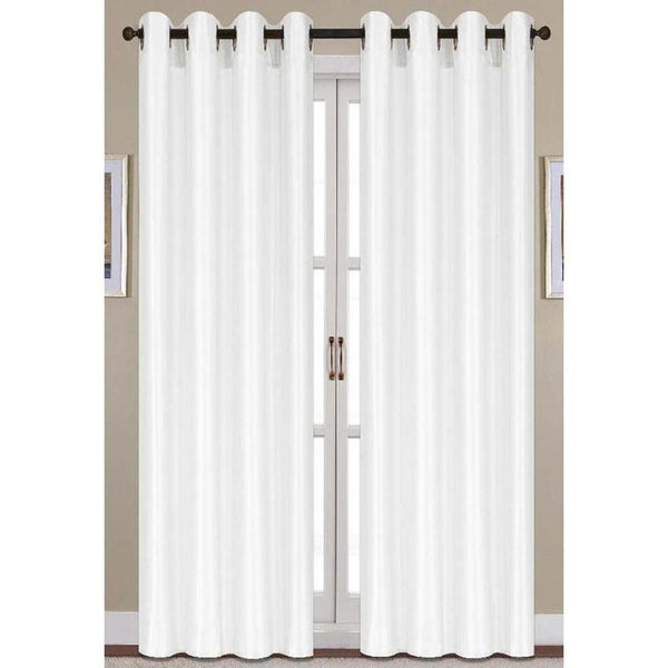 Nancy Faux Silk 54 x 84 in. Grommet Top Curtain Panel White