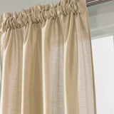 RT Designers Collection 100% Polyester 82 GSM Faux Silk Nikki Rod Pocket Curtain Panel 54" x 84" Beige