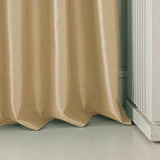RT Designers Collection 100% Polyester 82 GSM Faux Silk Nikki Rod Pocket Curtain Panel 54" x 84" Beige