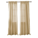 RT Designers Collection 100% Polyester 82 GSM Faux Silk Nikki Rod Pocket Curtain Panel 54" x 84" Beige