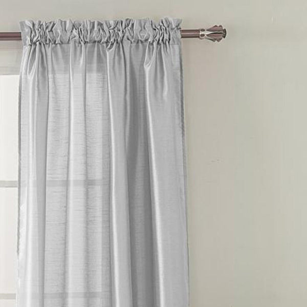 RT Designers Collection Nikki Premium Rod Pocket Curtain Panel 54" x 84" Silver