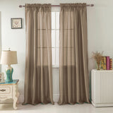 RT Designers Collection 100% Polyester 82 GSM Faux Silk Nikki Rod Pocket Curtain Panel Taupe