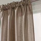 RT Designers Collection 100% Polyester 82 GSM Faux Silk Nikki Rod Pocket Curtain Panel Taupe