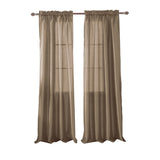 RT Designers Collection 100% Polyester 82 GSM Faux Silk Nikki Rod Pocket Curtain Panel Taupe