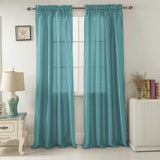 RT Designers Fau x Silk Nikki Rod Pocket Window Curtain Panel 54 x 84 Teal