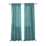 RT Designers Fau x Silk Nikki Rod Pocket Window Curtain Panel 54 x 84 Teal