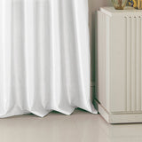 RT Designers Collection 100% Polyester 82 GSM Faux Silk Nikki Rod Pocket Curtain Panel White