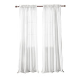 RT Designers Collection 100% Polyester 82 GSM Faux Silk Nikki Rod Pocket Curtain Panel White