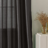 RT Designers Collection 100% Polyester 82 GSM Faux Silk Nikki Rod Pocket Curtain Panel 54" x 90" Black