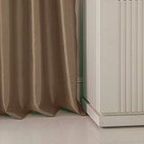 RT Designers Collection 100% Polyester 82 GSM Faux Silk Nikki Rod Pocket Curtain Panel White