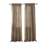 RT Designers Collection 100% Polyester 82 GSM Faux Silk Nikki Rod Pocket Curtain Panel White